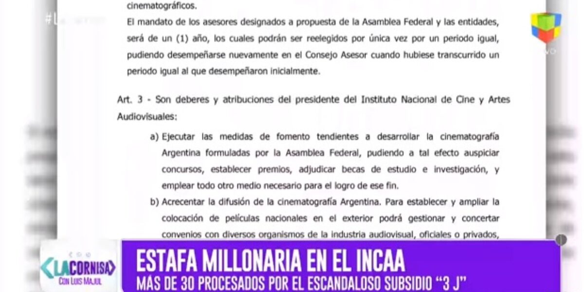 Informe La Cornisa: estafa millonaria en el Incaa