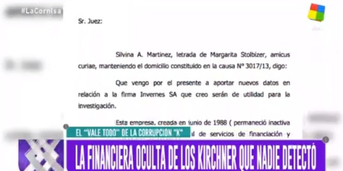 Informe La Cornisa: “La financiera oculta de los Kirchner que nadie detectó”